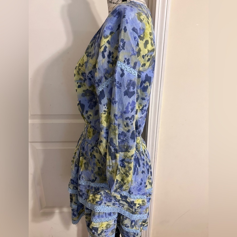 Aerie tiered lace ruffle long sleeve dress NWOT - Picture 3 of 4